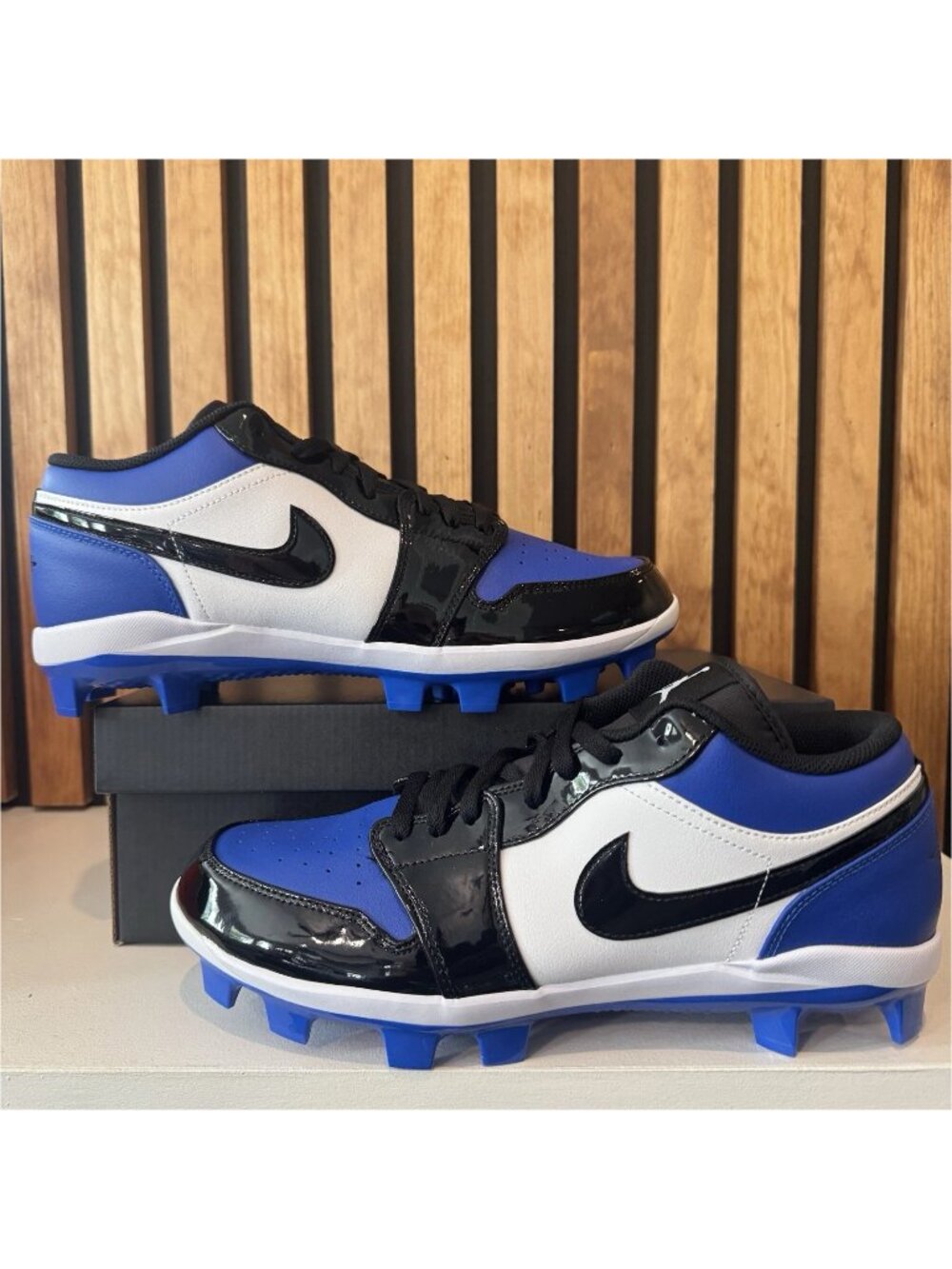 Air Jordan 1 Retro Low MCS CJ8524-400 Blue Black Baseball Cleats Mens 12